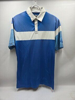 Callaway Golf Men's Small Opti-Dri Golf Polo Shirt Blue White Striped